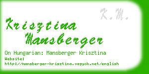 krisztina mansberger business card